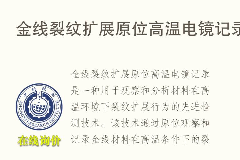金线裂纹扩展原位高温电镜记录