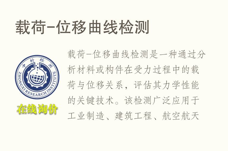 载荷-位移曲线<font color='red'>检测</font>